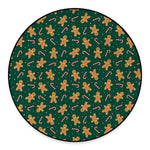 Gingerbread Man Cookies Pattern Print Round Floor Mat