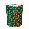 Gingerbread Man Cookies Pattern Print Round Laundry Basket
