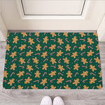 Gingerbread Man Cookies Pattern Print Rubber Doormat