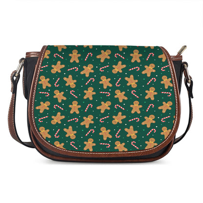 Gingerbread Man Cookies Pattern Print Saddle Bag