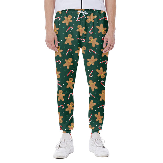 Gingerbread Man Cookies Pattern Print Scuba Joggers