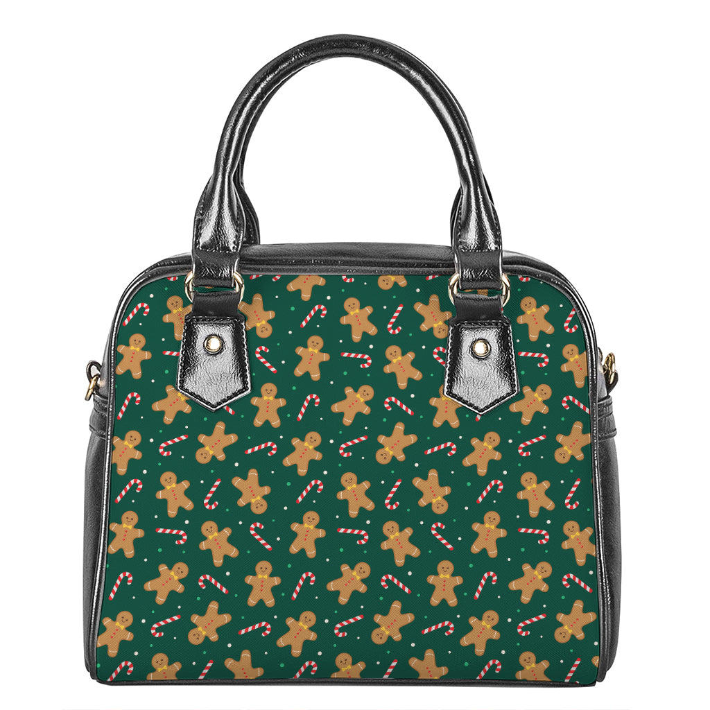 Gingerbread Man Cookies Pattern Print Shoulder Handbag