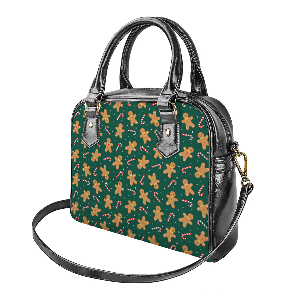 Gingerbread Man Cookies Pattern Print Shoulder Handbag