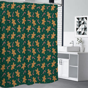 Gingerbread Man Cookies Pattern Print Shower Curtain