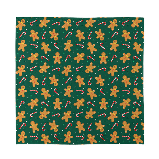 Gingerbread Man Cookies Pattern Print Silk Bandana