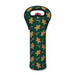 Gingerbread Man Cookies Pattern Print Single Neoprene Wine Tote