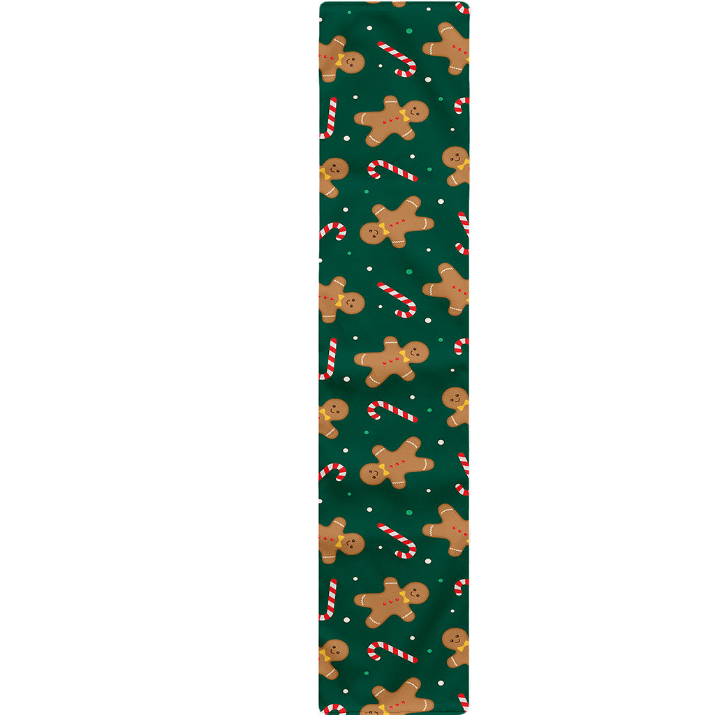 Gingerbread Man Cookies Pattern Print Table Runner