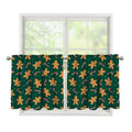 Gingerbread Man Cookies Pattern Print Tier Curtains
