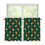 Gingerbread Man Cookies Pattern Print Tier Curtains