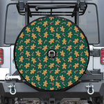 Gingerbread Man Cookies Pattern Print Tire Cover With Camera Hole