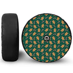 Gingerbread Man Cookies Pattern Print Tire Cover With Camera Hole