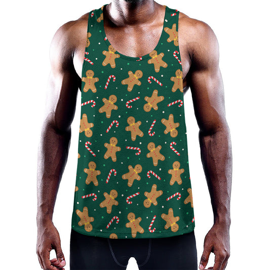 Gingerbread Man Cookies Pattern Print Training Tank Top