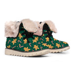 Gingerbread Man Cookies Pattern Print Winter Boots