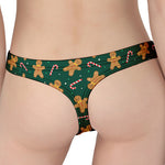 Gingerbread Man Cookies Pattern Print Women's Thong