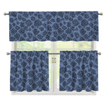 Giraffe Denim Jeans Pattern Print 3 Piece Kitchen Curtains