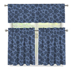 Giraffe Denim Jeans Pattern Print 3 Piece Kitchen Curtains