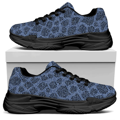 Giraffe Denim Jeans Pattern Print Black Chunky Shoes
