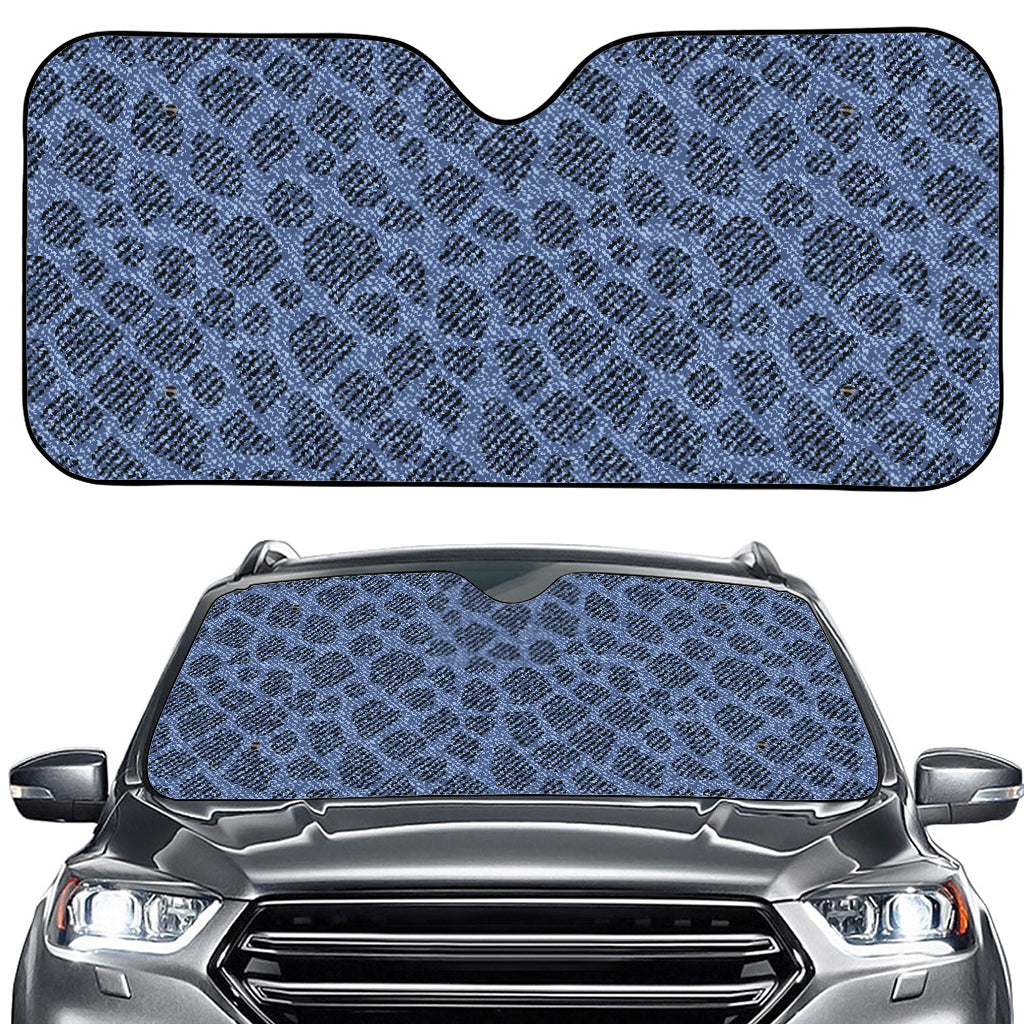 Giraffe Denim Jeans Pattern Print Car Windshield Sun Shade