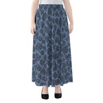 Giraffe Denim Jeans Pattern Print Chiffon Maxi Skirt