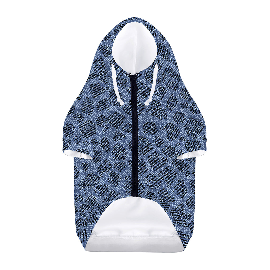 Giraffe Denim Jeans Pattern Print Dog Zip Up Hoodie
