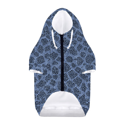 Giraffe Denim Jeans Pattern Print Dog Zip Up Hoodie