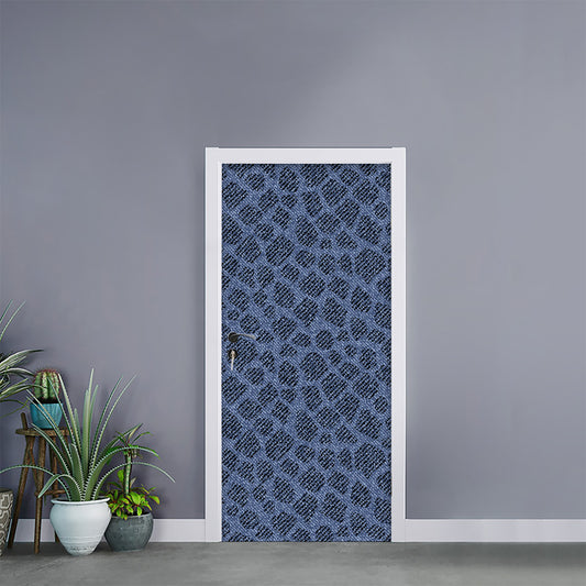 Giraffe Denim Jeans Pattern Print Door Sticker
