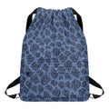 Giraffe Denim Jeans Pattern Print Drawstring Backpack