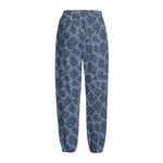 Giraffe Denim Jeans Pattern Print Fleece Lined Knit Pants