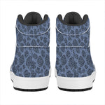 Giraffe Denim Jeans Pattern Print High Top Leather Sneakers