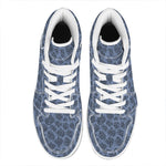 Giraffe Denim Jeans Pattern Print High Top Leather Sneakers