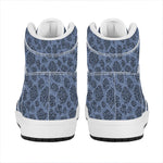 Giraffe Denim Jeans Pattern Print High Top Leather Sneakers