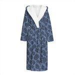 Giraffe Denim Jeans Pattern Print Hooded Bathrobe