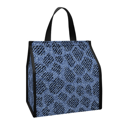 Giraffe Denim Jeans Pattern Print Insulated Lunch Tote