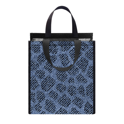 Giraffe Denim Jeans Pattern Print Insulated Lunch Tote