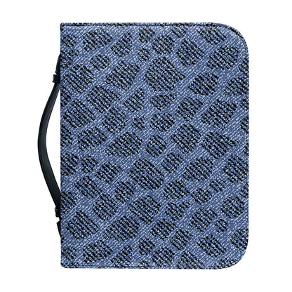 Giraffe Denim Jeans Pattern Print Leather Bible Cover