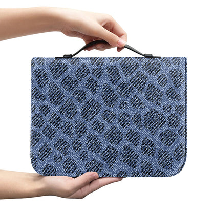Giraffe Denim Jeans Pattern Print Leather Bible Cover