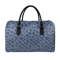 Giraffe Denim Jeans Pattern Print Leather Duffel Bag
