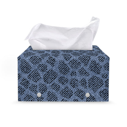 Giraffe Denim Jeans Pattern Print Leather Tissue Box Cover