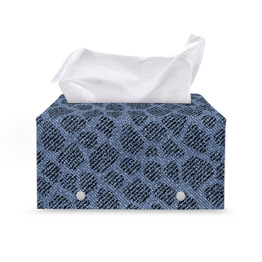 Giraffe Denim Jeans Pattern Print Leather Tissue Box Cover