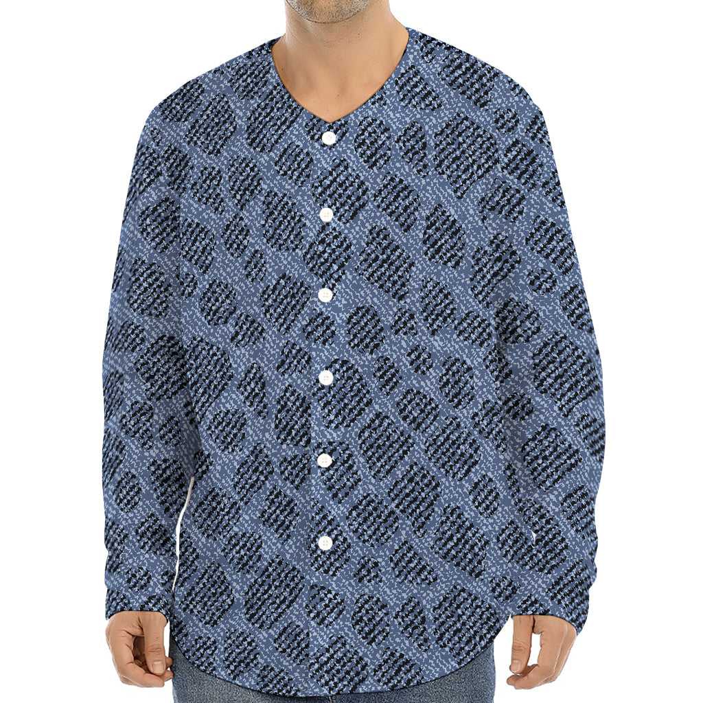 Giraffe Denim Jeans Pattern Print Long Sleeve Baseball Jersey