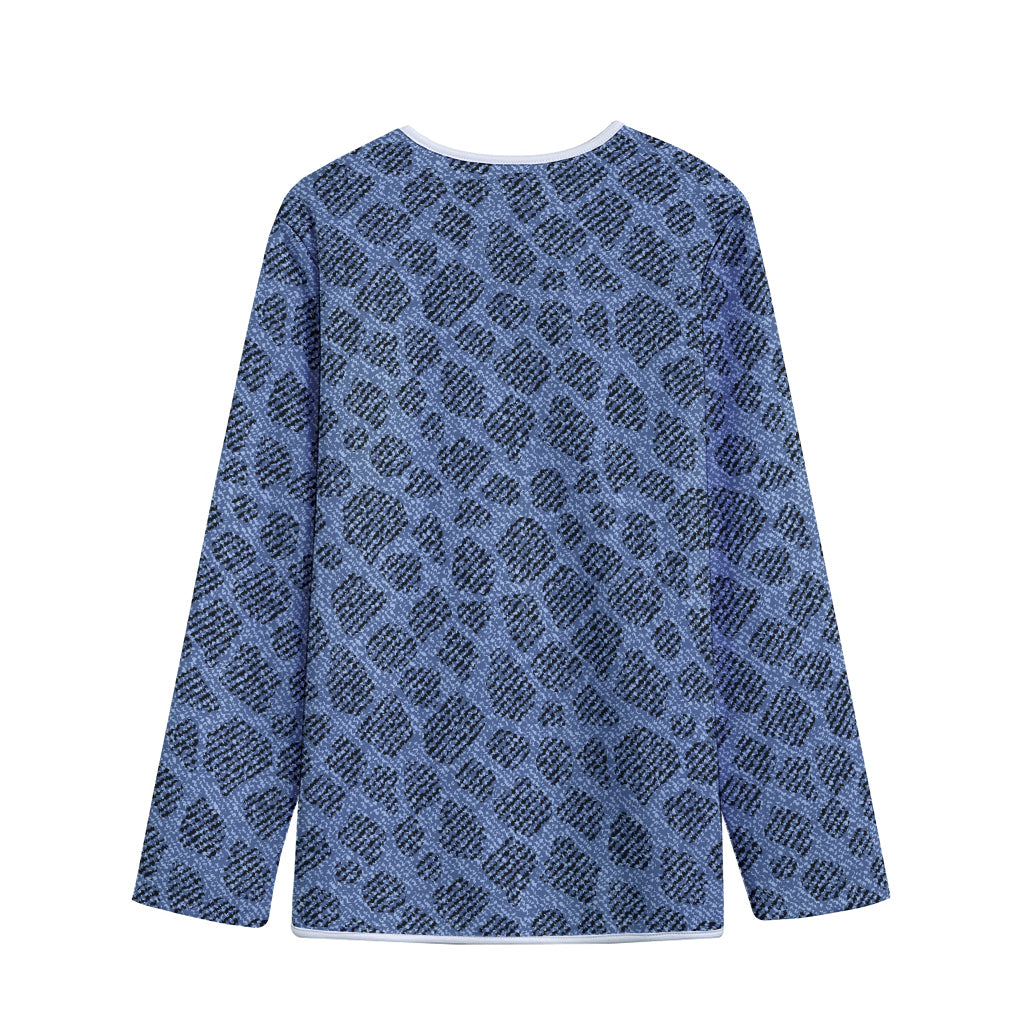Giraffe Denim Jeans Pattern Print Long Sleeve Short Coat