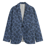 Giraffe Denim Jeans Pattern Print Men's Blazer