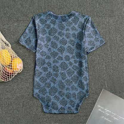 Giraffe Denim Jeans Pattern Print Men's Bodysuit