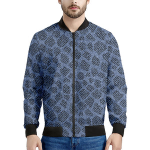 Giraffe Denim Jeans Pattern Print Men's Bomber Jacket