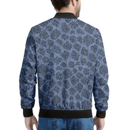 Giraffe Denim Jeans Pattern Print Men's Bomber Jacket