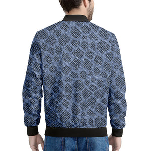 Giraffe Denim Jeans Pattern Print Men's Bomber Jacket