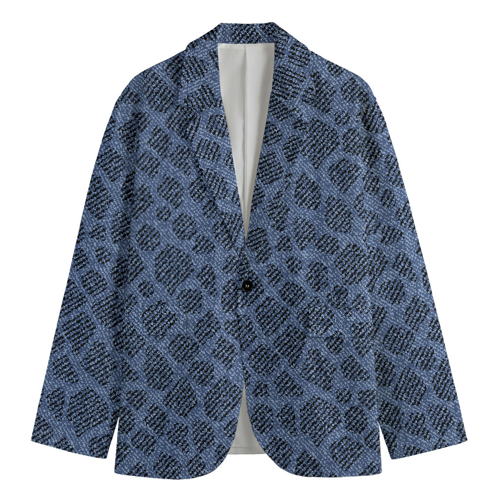 Giraffe Denim Jeans Pattern Print Men's Cotton Blazer