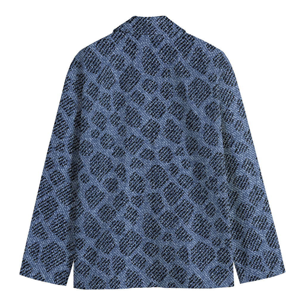 Giraffe Denim Jeans Pattern Print Men's Cotton Blazer