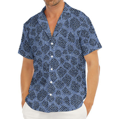 Giraffe Denim Jeans Pattern Print Men's Deep V-Neck Shirt