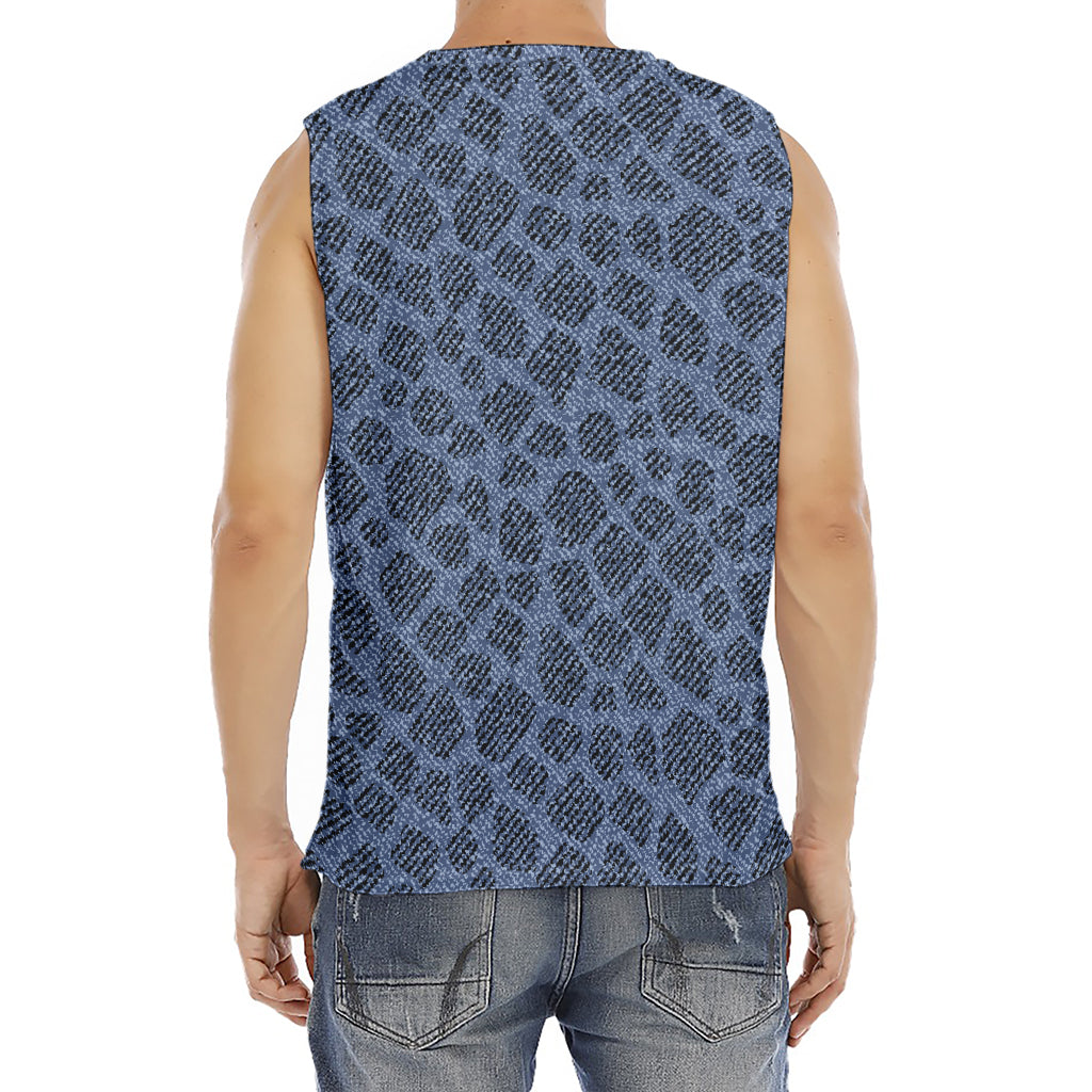 Giraffe Denim Jeans Pattern Print Men's Fitness Tank Top